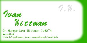 ivan wittman business card